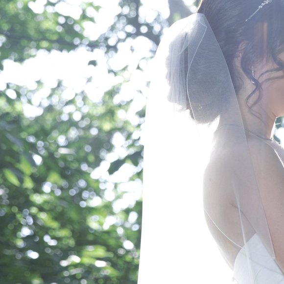 Bel Aire one tier cascade rolled edge bridal veil - Picture 1 of 6